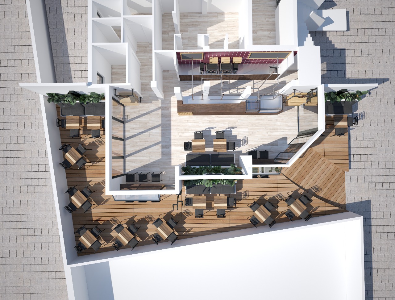 Red Sheep Coffee shop from above